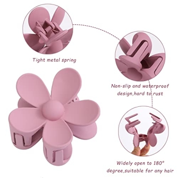 Matte Daisy Hair Clips Set Non-Slip Strong Hold for All Hair