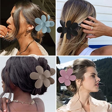 Matte Daisy Hair Clips Set Non-Slip Strong Hold for All Hair