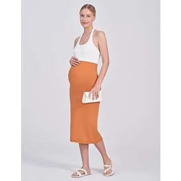 POSHDIVAH Women's Maternity Skirt for Comfort & Style