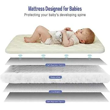 PEARLOVE 3 in 1 Baby Bassinet Bedside Sleeper, Bedside Crib with 6-Position Adjustable, Comfy Mattress and Wheels, Baby Crib for Newborn, Portable Bassinet Easy Folding