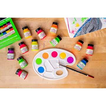 Angelus Leather Paint Set Of 12 Neons 1oz