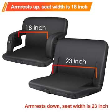 Blufree Heated Stadium Seats for Bleachers with Back Support, 3 Levels USB Heated Bleacher Seat, Por...