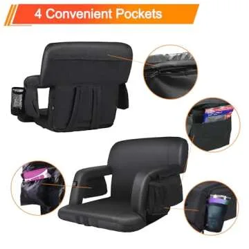 Heated Stadium Seats - Portable Chair with Back Support