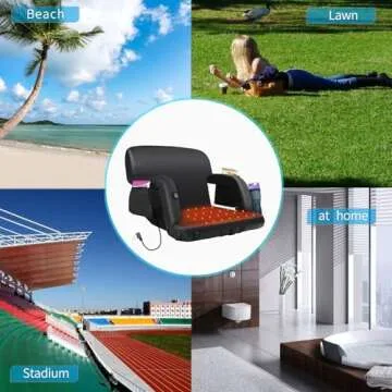 Heated Stadium Seats - Portable Chair with Back Support