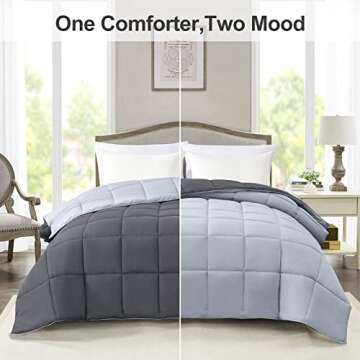 Homelike Moment Comforter King Size - Grey Duvet Insert Down Alternative Bed King Comforter, Lightwe...