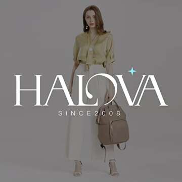 HaloVa Diaper Bag, Baby Daddy Mommy Travel Backpack with Wet Cloth, Tissues, Bottle Pockets, with Stroller Straps, Orange