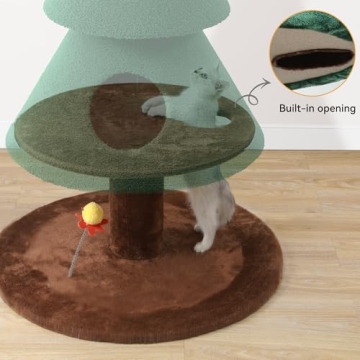 YITAHOME Christmas Cat Tree with 2 Cozy Houses