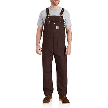 Carhartt Men'sRelaxed Fit Duck Bib Overall Dark Brown,L30-W30