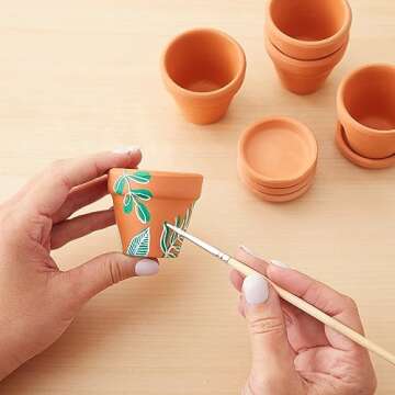 Juvale 2-Inch 16-Pack Small Terracotta Pots with Saucers and Drainage Hole, Paintable Pottery for Su...
