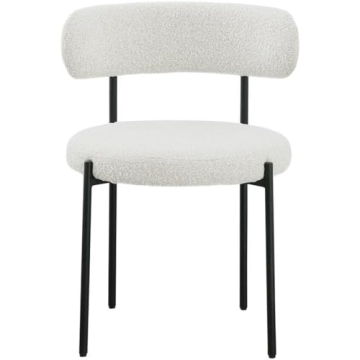 Elegant Meridian Boucle Fabric Dining Chairs set of 2