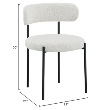 Elegant Meridian Boucle Fabric Dining Chairs set of 2