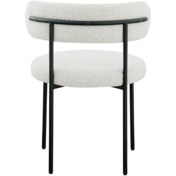 Elegant Meridian Boucle Fabric Dining Chairs set of 2