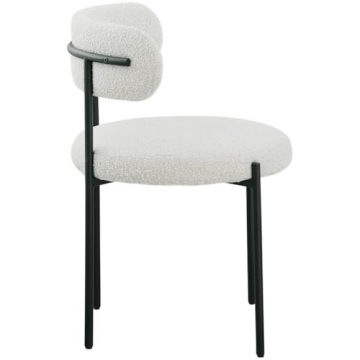 Elegant Meridian Boucle Fabric Dining Chairs set of 2