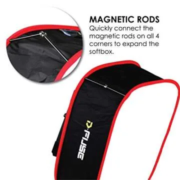 Kamerar D-Fuse Large LED Light Panel Softbox: 12"x12" Opening, Foldable Portable Light Diffuser, Carrying Bag, Strap Attachment, Portrait Photography, Photo Video, Studio Lighting, Natural Look