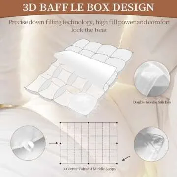 OCEANSLEEP Goose Down Comforter California King Size - All Season White Fluffy Feather Duvet Insert with Tabs, 780 Fill Power Weight for Luxury(California King, White/All Season)