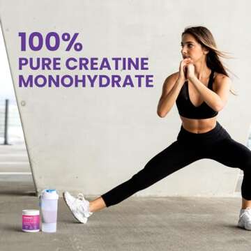 AminoLean Creatine Monohydrate Powder, Pure Micronized Creatine Supplement for Women and Men, Improv...