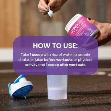 AminoLean Creatine Monohydrate Powder, Pure Micronized Creatine Supplement for Women and Men, Improve Strength, Muscle Toning, Recovery, and Brain Health, 300g