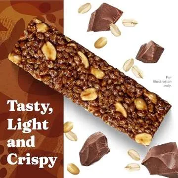 Simply Protein - Peanut Butter Chocolate Crispy Bars - Plant Based Protein Bars - Low Carb, Low Sugar, High Fiber - 13g Protein, 2g Sugar, 7g Fiber - Vegan, Gluten Free, Non GMO, Kosher - 8 Bars