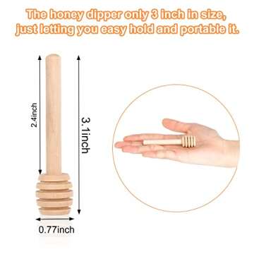 51 PCS Honey Sticks Dipper - Eco-Friendly Wooden Honeycombs for Parties