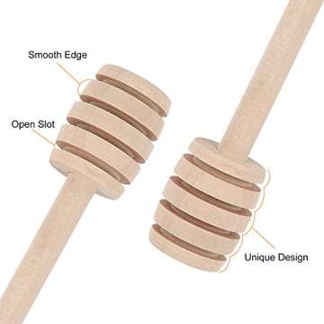 51 PCS Mini Wooden Honey Sticks for Drizzling Honey