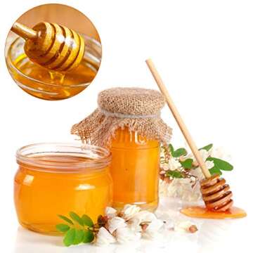 51 PCS Mini Wooden Honey Sticks for Drizzling Honey