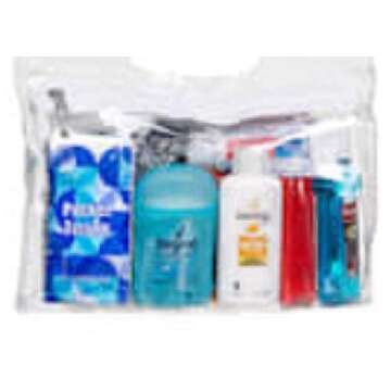 Women?s Ultimate Travel Toiletries Bag, Shampoo, Conditioner, Body Wash, Bar Soap, Deodorant, Toothbrush, Toothpaste, Floss, Nail Polish Remover Pads, Bundle of TSA Approved Size (Clear Women's Bag)…