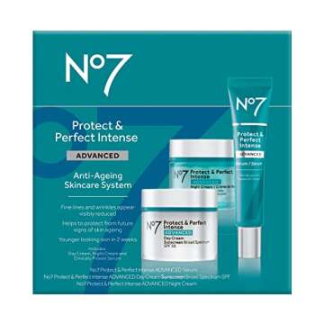 No7 Protect & Perfect Anti Aging Skincare Set - Includes SPF 30 Daytime Face Cream, Hydrating Shea B...