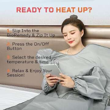 Gorapture Infrared Sauna Blanket Fast Sweating Body Shape Fitness Far Infrared Sauna Blanket for Body Relaxation at Home Use Sauna Blanket with Sleeves