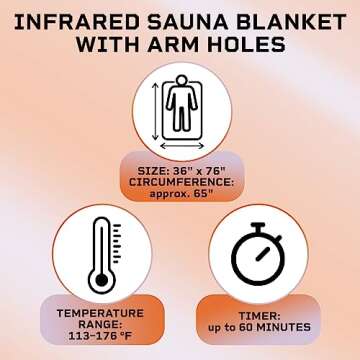 Gorapture Infrared Sauna Blanket Fast Sweating Body Shape Fitness Far Infrared Sauna Blanket for Body Relaxation at Home Use Sauna Blanket with Sleeves