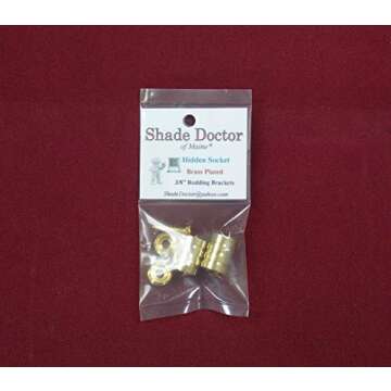Inside Mount Hidden Socket Brass Plated Brackets for 3/8" Rods - One Pair