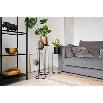 Kimisty Set of 3 Stylish Plant Stands for Indoor Outdoor Use