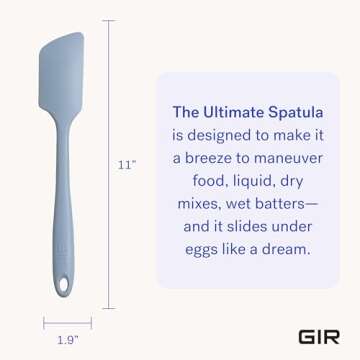 GIR: Get It Right Premium Silicone Spatula - Non-Stick Heat Resistant Kitchen Spatula - Perfect for Baking, Cooking, Scraping, and Mixing - Ultimate - 11 IN, Slate