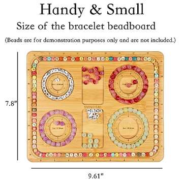 Svartur Small Bamboo Wood Beading Board for Bracelet Making 6"/ 7"/ 7.5"/ 8", Imperial Measurements ...