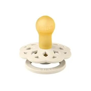 BIBS Pacifiers - Boheme Collection | BPA-Free Baby Pacifier | Made in Denmark | Set of 2 Ivory/Blossom Color Premium Soothers | Size 0-6 Months