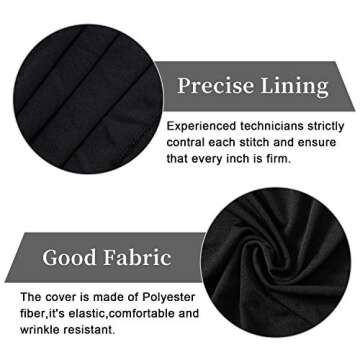 ManMengJi 4 ft Spandex Table Cover, Stretch/Fitted Tablecloth for Standard Folding Tables, Universal Rectangular Table Cloths for Wedding, Banquet, Party and Events (Black)