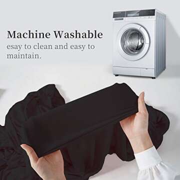 ManMengJi 4 ft Spandex Table Cover, Stretch/Fitted Tablecloth for Standard Folding Tables, Universal Rectangular Table Cloths for Wedding, Banquet, Party and Events (Black)