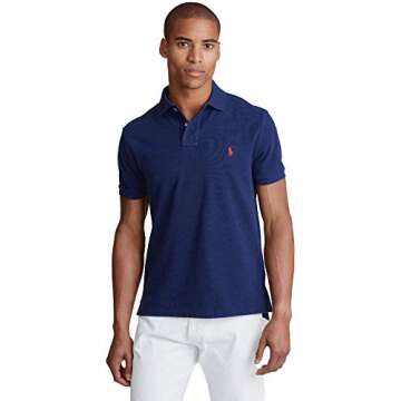 Polo Ralph Lauren Classic Fit Mesh Polo Shirt, Basic Navy With Red Pony, XX-Large