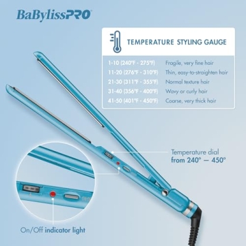 BaBylissPRO Nano Titanium Flat Iron for All Hair Types