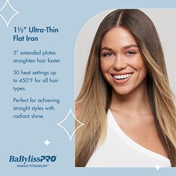 BaBylissPRO Nano Titanium Flat Iron for All Hair Types