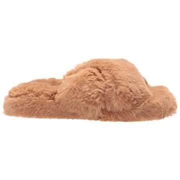 Amazon Essentials Women's Fluffy Slipper, Cream, 8