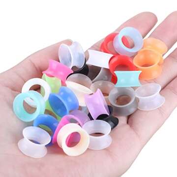 Xpircn Flexible Silicone Ear Plugs 15 Pairs for Piercing