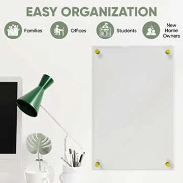 Ships Next Day, Made in USA - Acrylic Dry Erase Board | Non-Magnetic Dry Erase Board | Hanging Frameless White Board | Acrylic for Office, School and Home Walls | for Kids & Adults (Clear - 16x20)