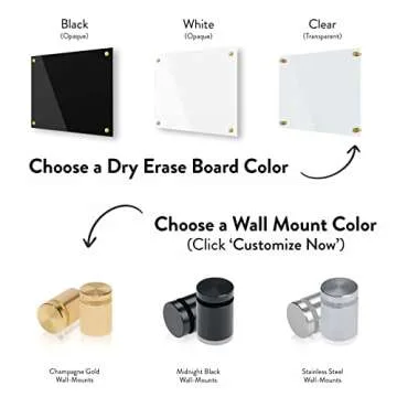 Ships Next Day, Made in USA - Acrylic Dry Erase Board | Non-Magnetic Dry Erase Board | Hanging Frameless White Board | Acrylic for Office, School and Home Walls | for Kids & Adults (Clear - 16x20)