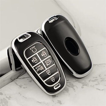 Kespevn Hyundai Key Fob Cover with Leather Keychain