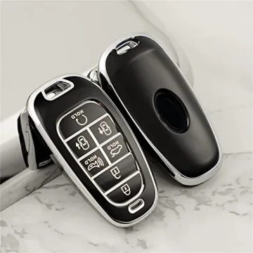 Kespevn Hyundai Key Fob Cover with Leather Keychain