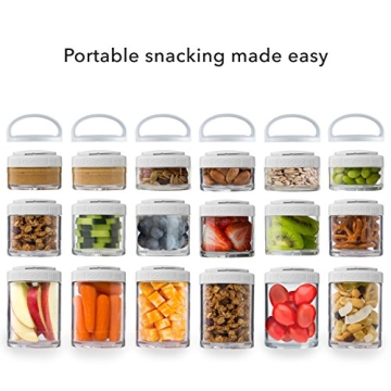 Whiskware Stackable Tritan Plastic Snack Pack, Teal, 1/4 cup, 1/2 cup, and 2/3 cup