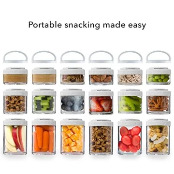 Whiskware Stackable Tritan Plastic Snack Pack, Teal, 1/4 cup, 1/2 cup, and 2/3 cup