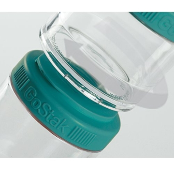 Whiskware Stackable Tritan Plastic Snack Pack, Teal, 1/4 cup, 1/2 cup, and 2/3 cup