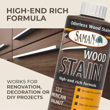 SamaN Interior Water Based Wood Stain - Natural Stain for Furniture, Moldings, Wood Paneling, Cabine...