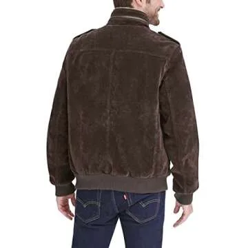 Levi's Men's Leather Aviator Bomber Jacket - Warm & Stylish Faux Suede